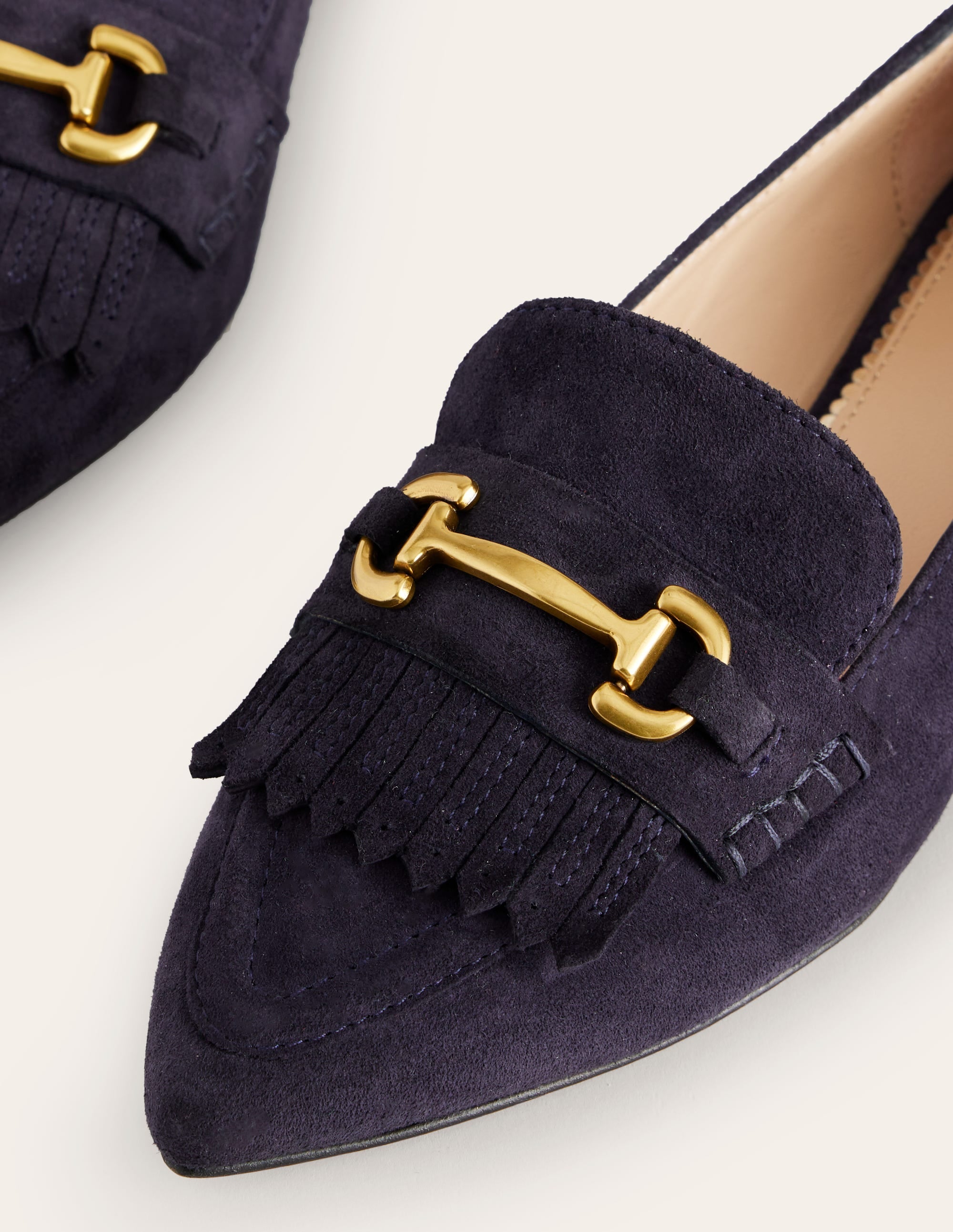 Mocassins Iris avec franges-Daim Bleu Marine - Image 4
