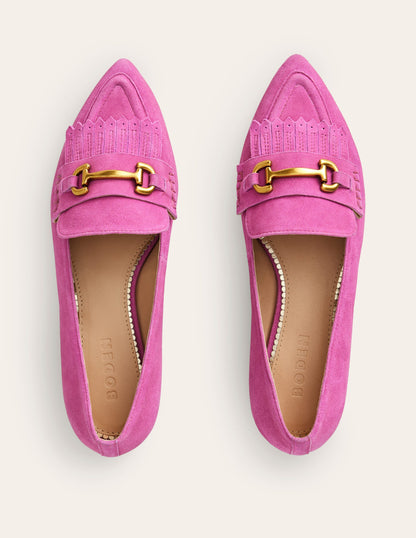 Iris Ghillie-Loafer-Wildleder Prickelndes Pink