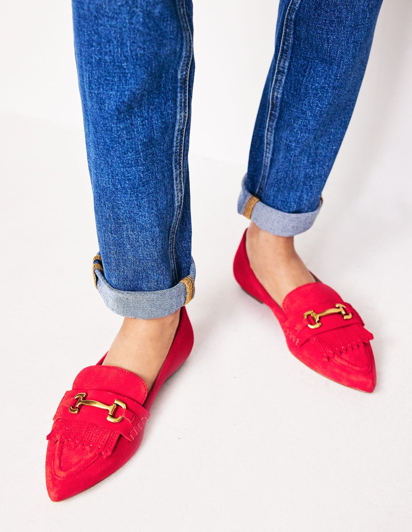 Iris Ghillie-Loafer-Rot Veloursleder