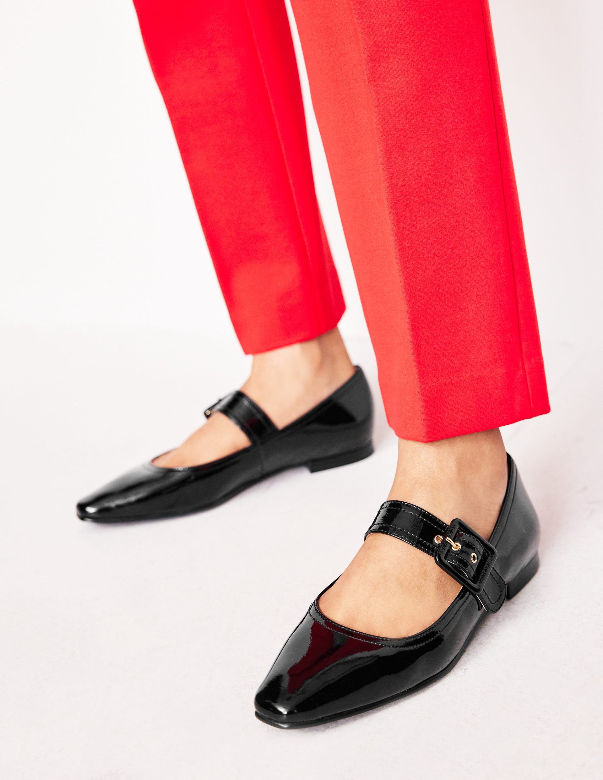 Black Patent Mary Jane Shoes Narrow Sizes Vic Chisel Toe Mary