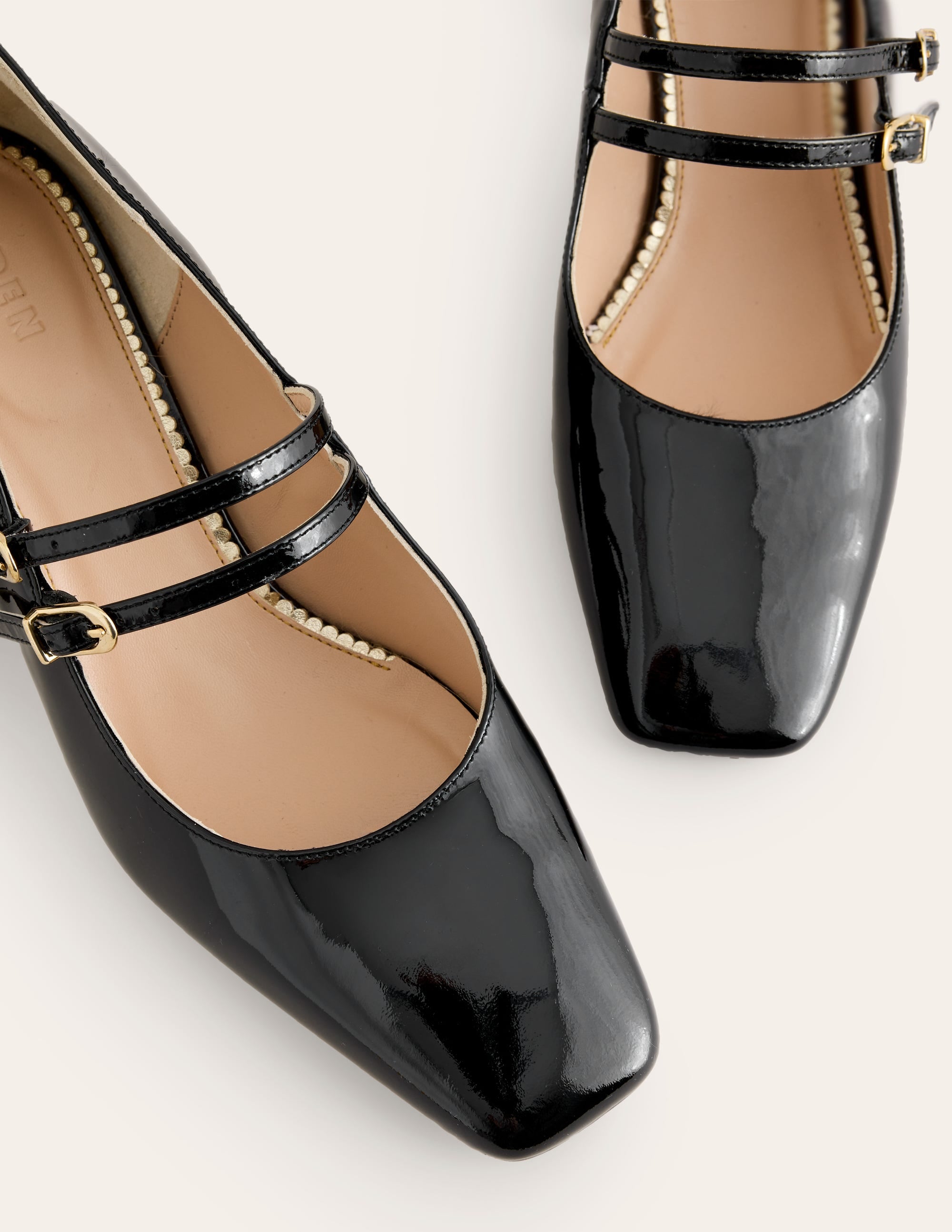 Escarpins à talons carrés-Noir Verni - Image 4