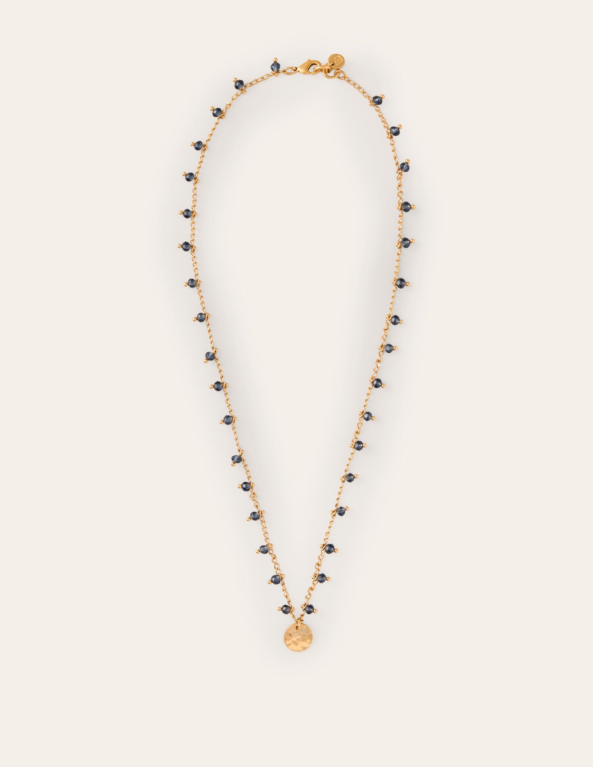 Zarte Perlenkette-Aqua Marine Marl-2