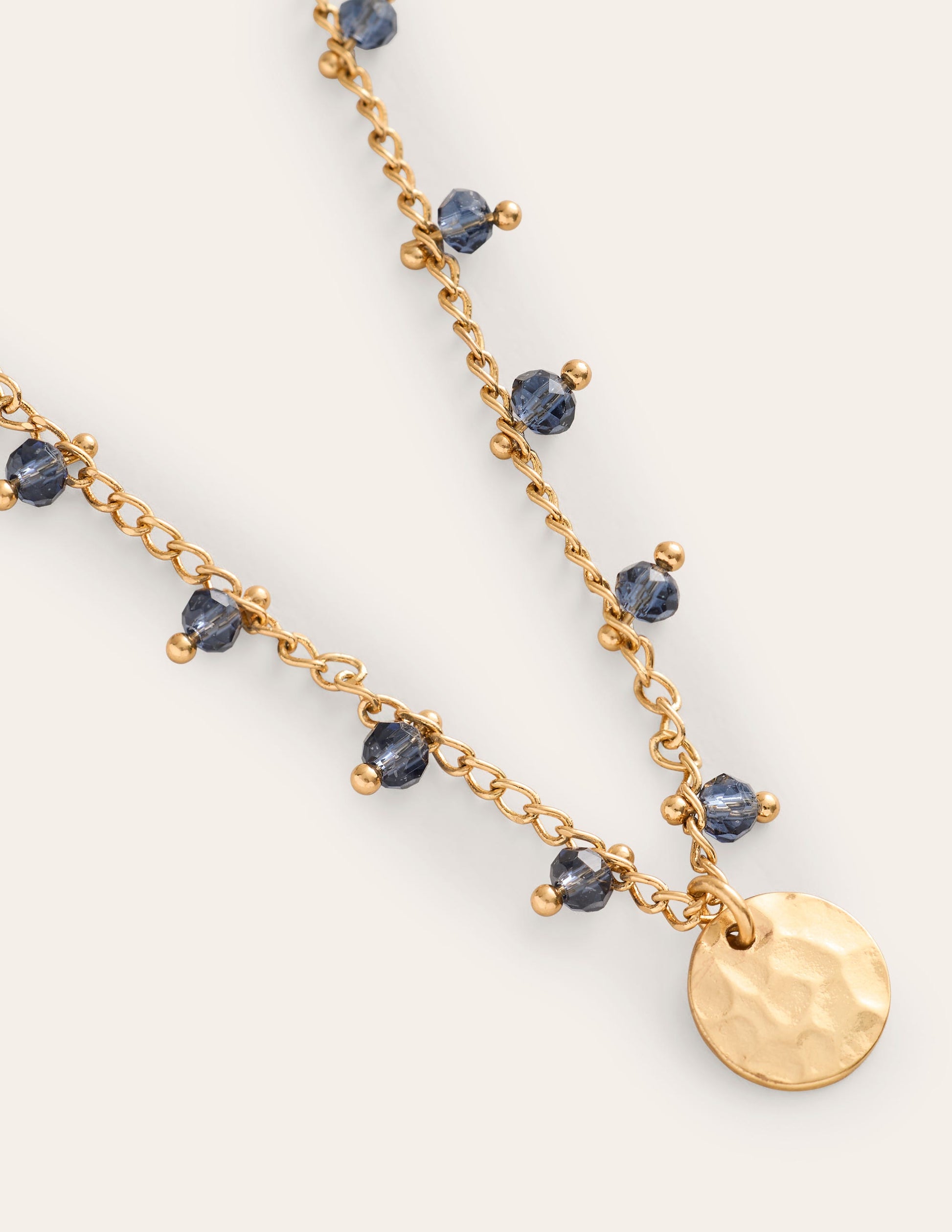 Zarte Perlenkette-Aqua Marine Marl-3