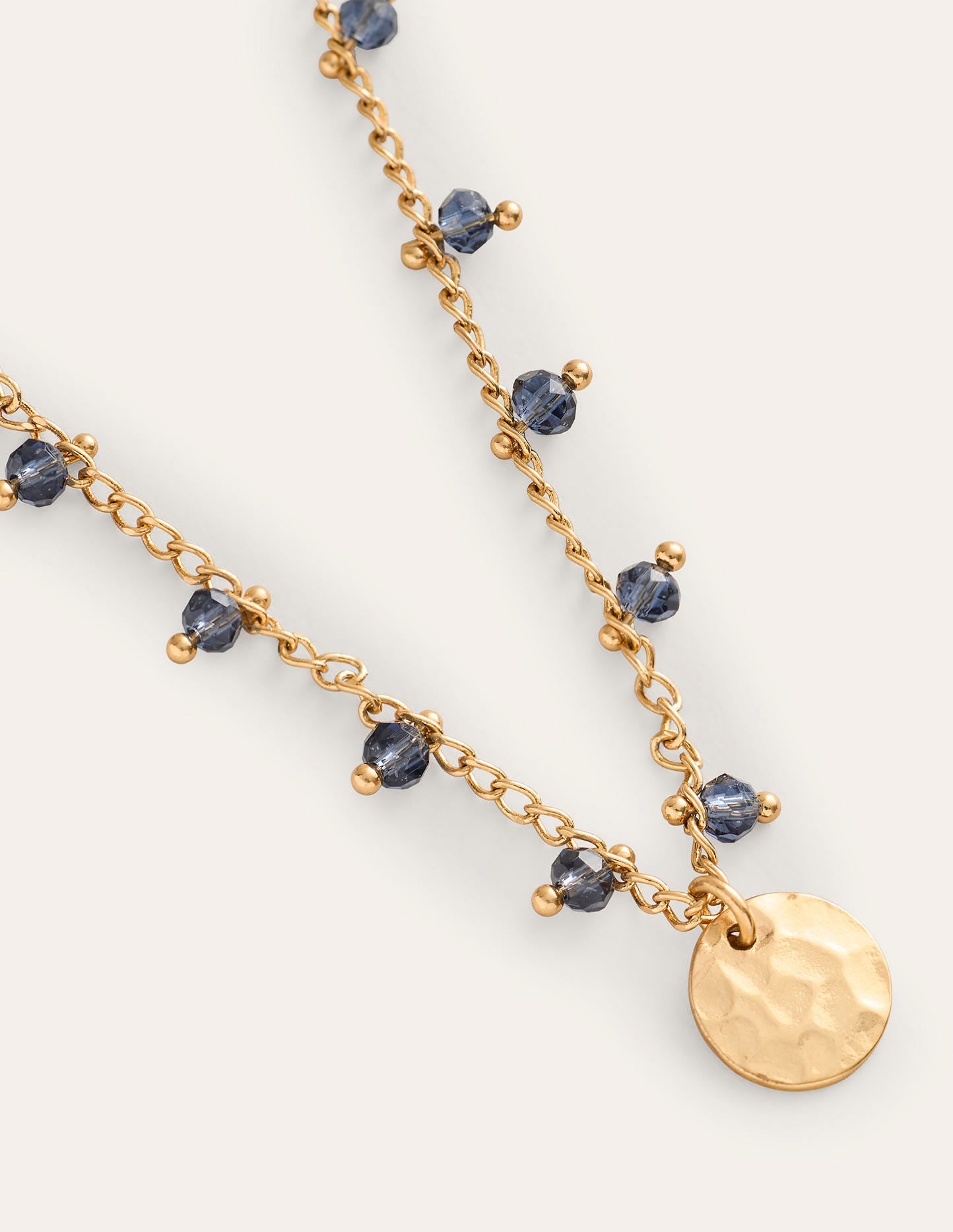 Zarte Perlenkette-Aqua Marine Marl-4