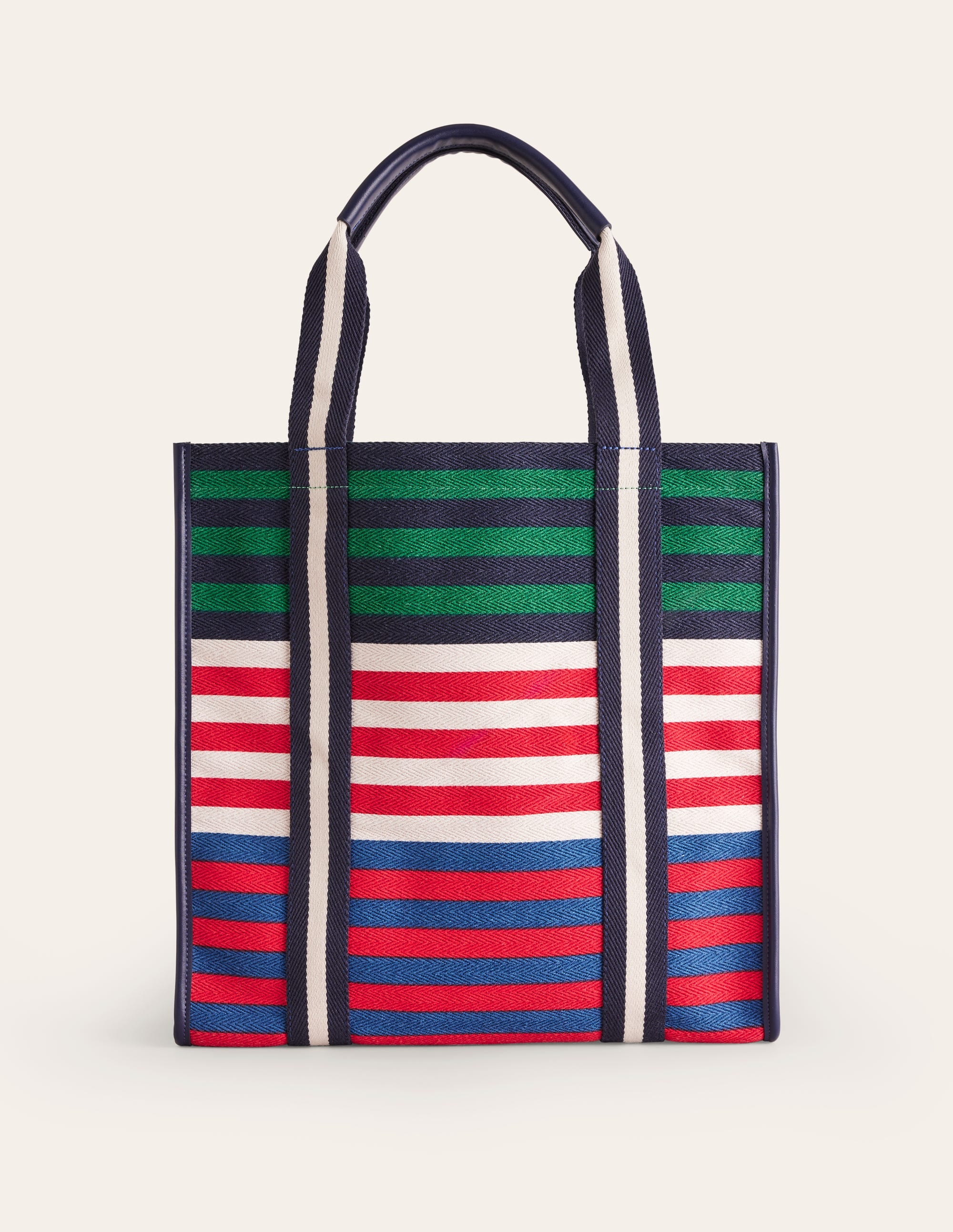 Sac cabas en toile-À Rayures Multicolores - Image 2