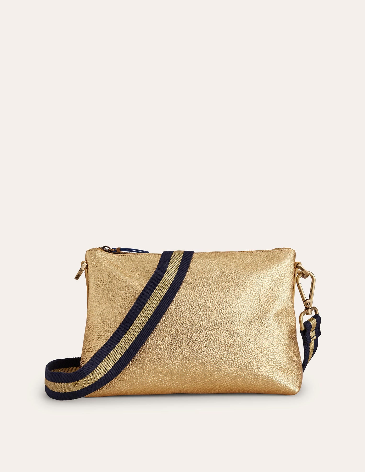 Sac à bandoulière en cuir-Doré-2