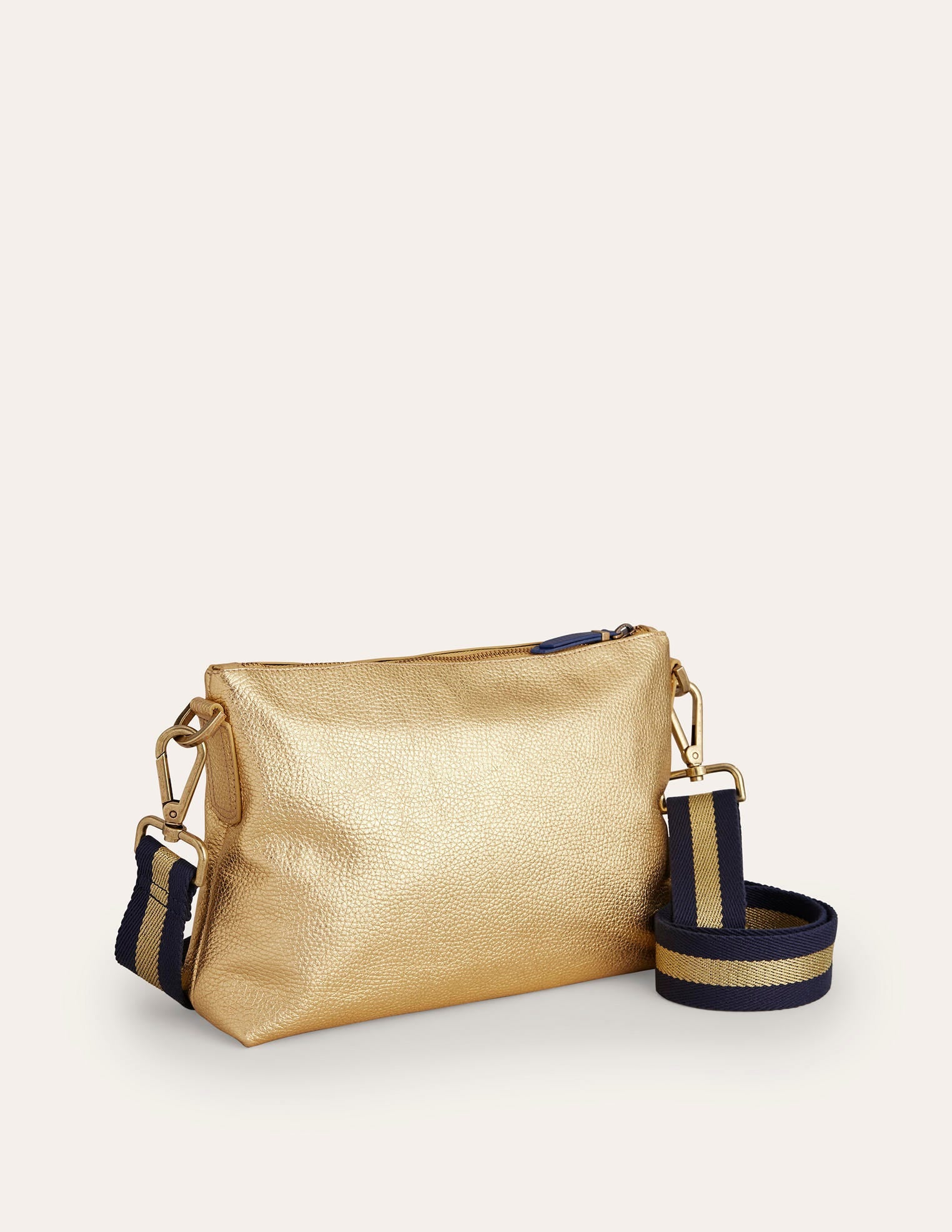 Sac à bandoulière en cuir-Doré - Image 3