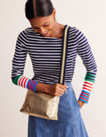 Sac à bandoulière en cuir-Doré