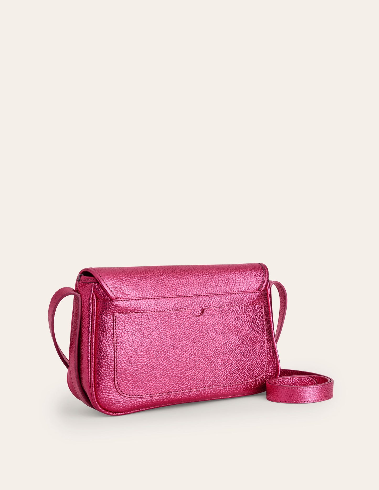 Sac Iris en cuir à mors-Rose Métallisé