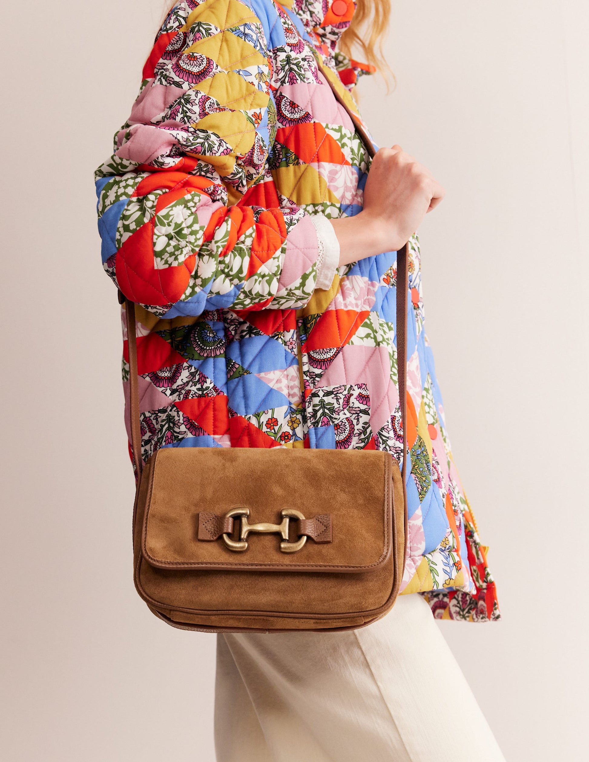 Iris Ledertasche mit Trensendetail-Hellbraun-1