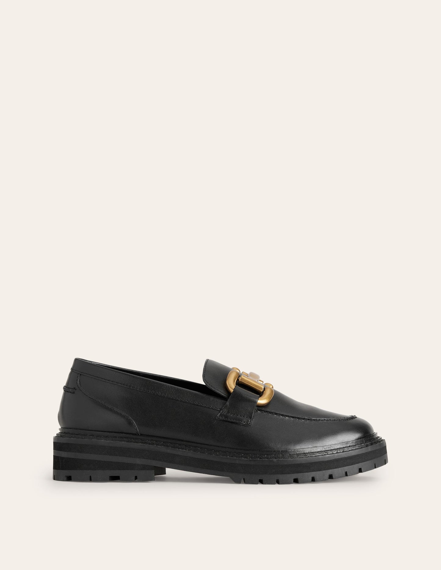 Iris Klobige Loafer mit Trensendetail-Schwarz