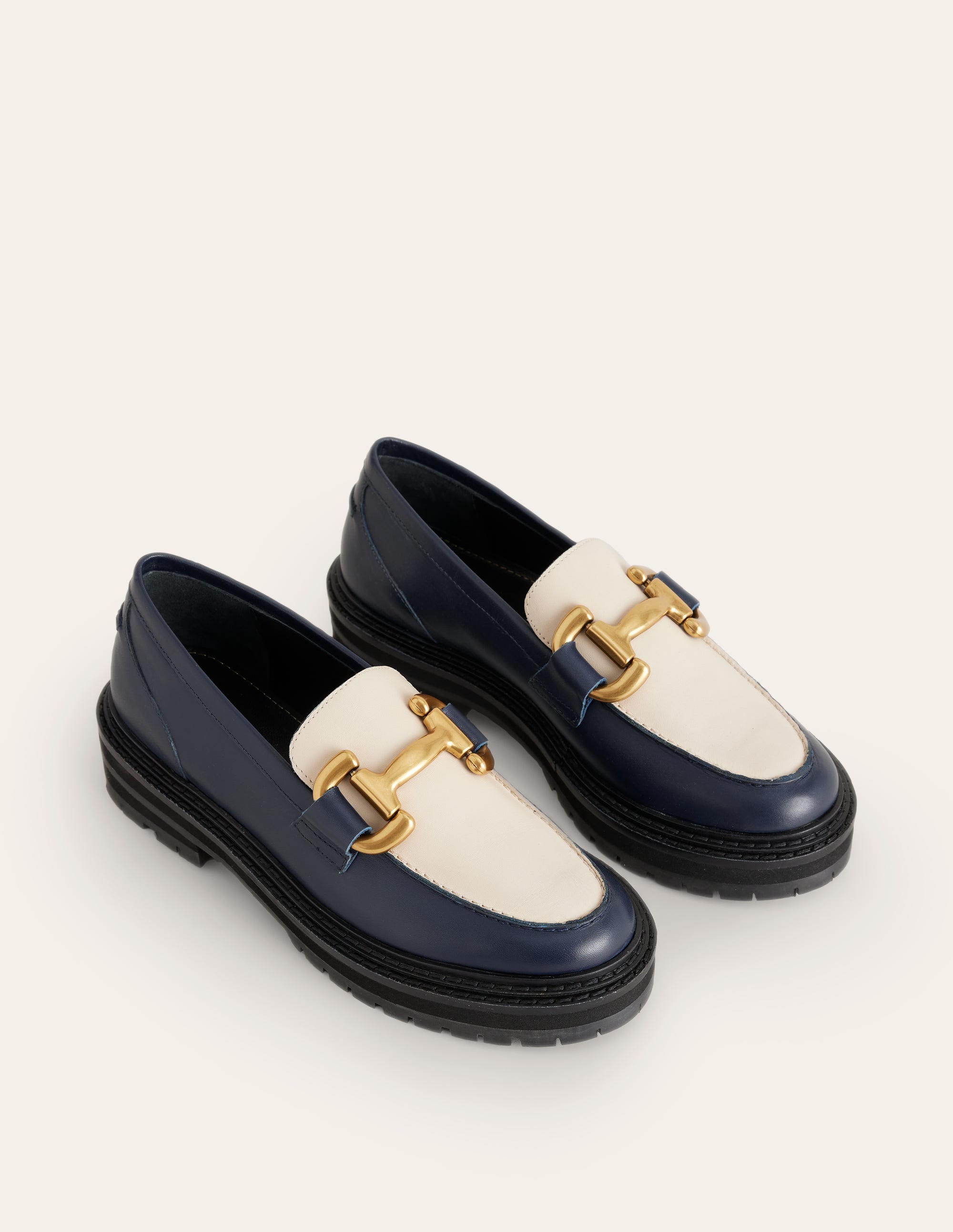 Mocassins épais Iris à mors-Bleu Marine/Écru - Image 3