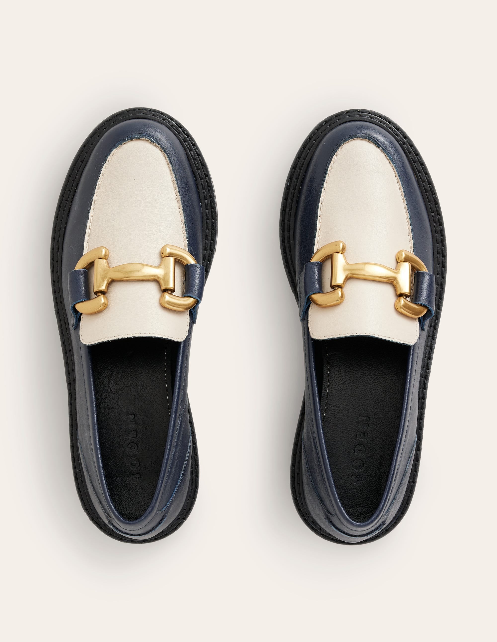 Mocassins épais Iris à mors-Bleu Marine/Écru - Image 5