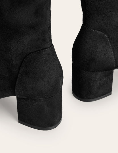 Stretch Ankle Boots-Black