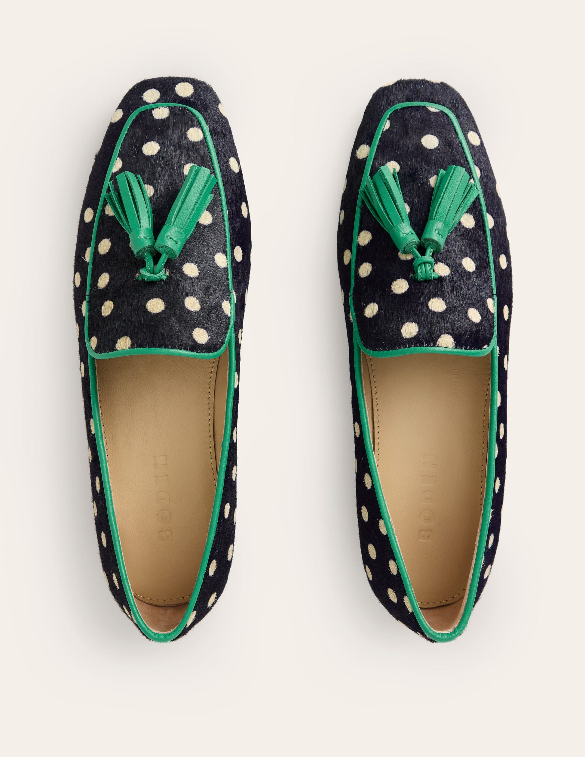 Soft Slipper Flats-Navy, Ecru Spot-4