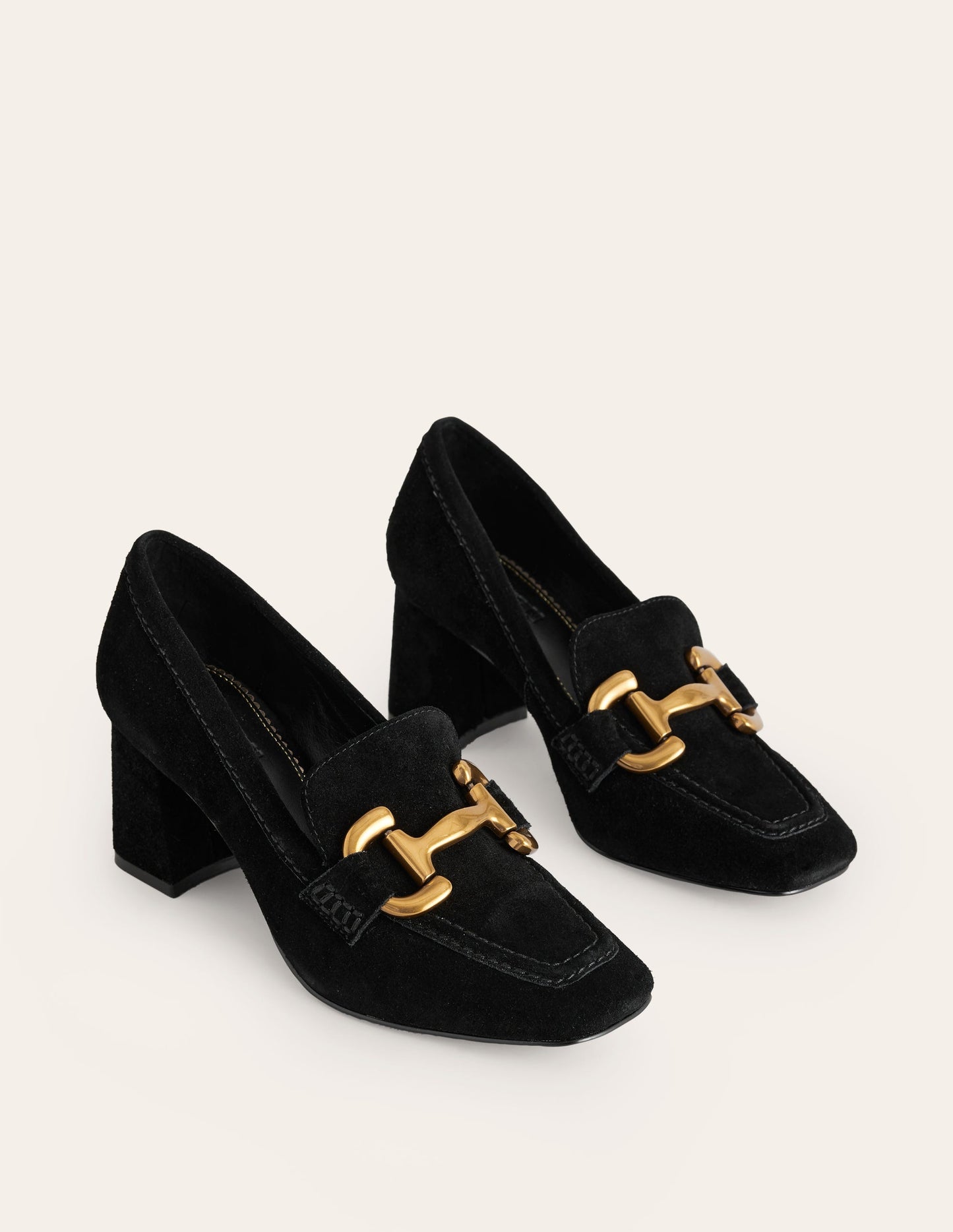 Iris Absatz-Loafer mit Trensendetail-Schwarz