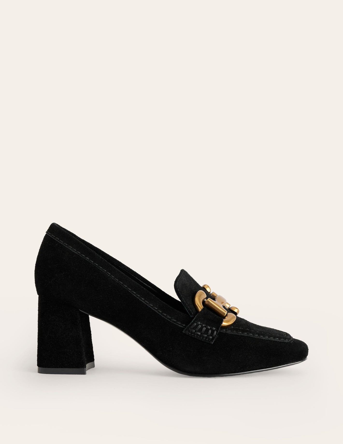 Iris Absatz-Loafer mit Trensendetail-Schwarz