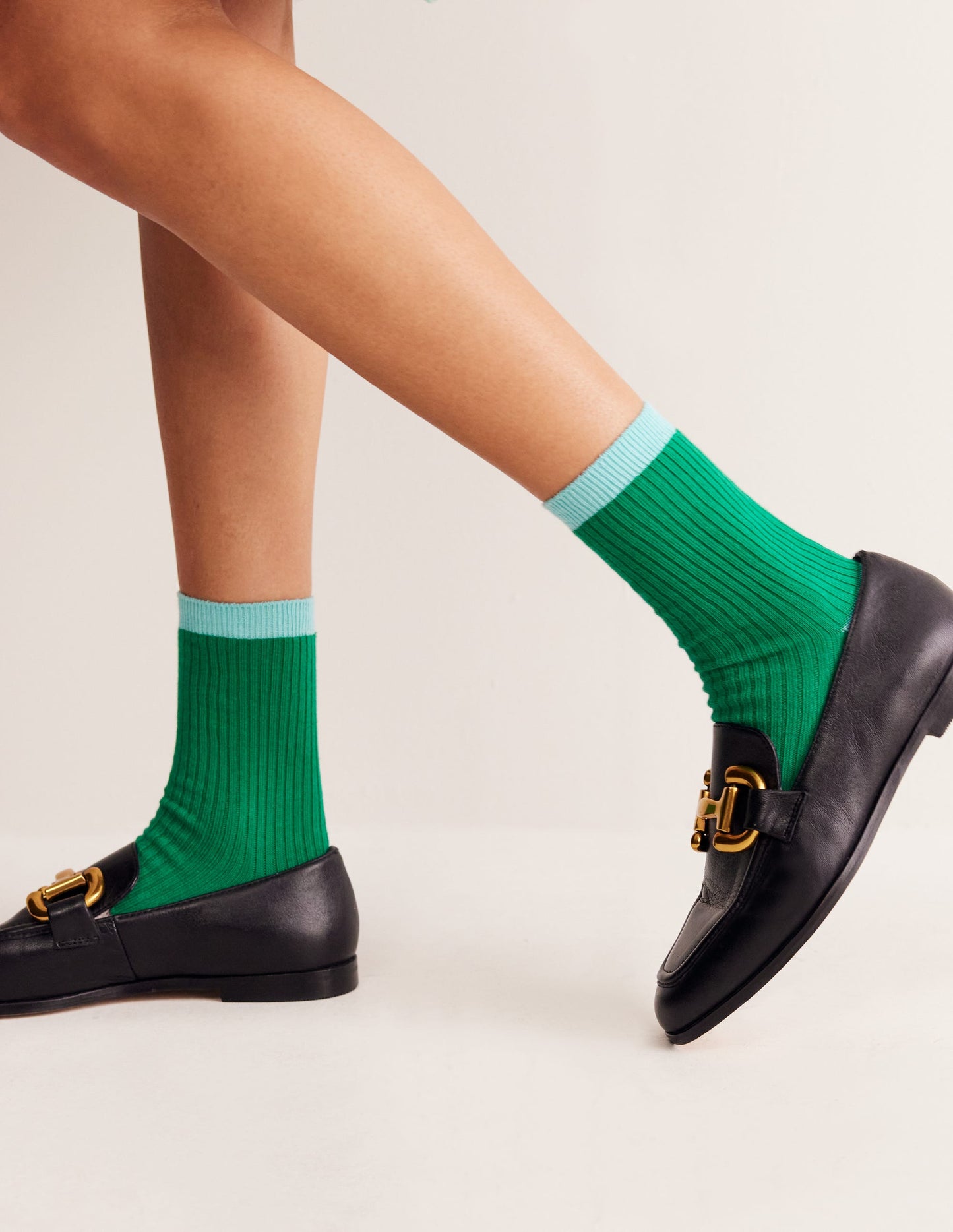 Rippstrick-Knöchelsocken im 3er-Pack-Blockfarben