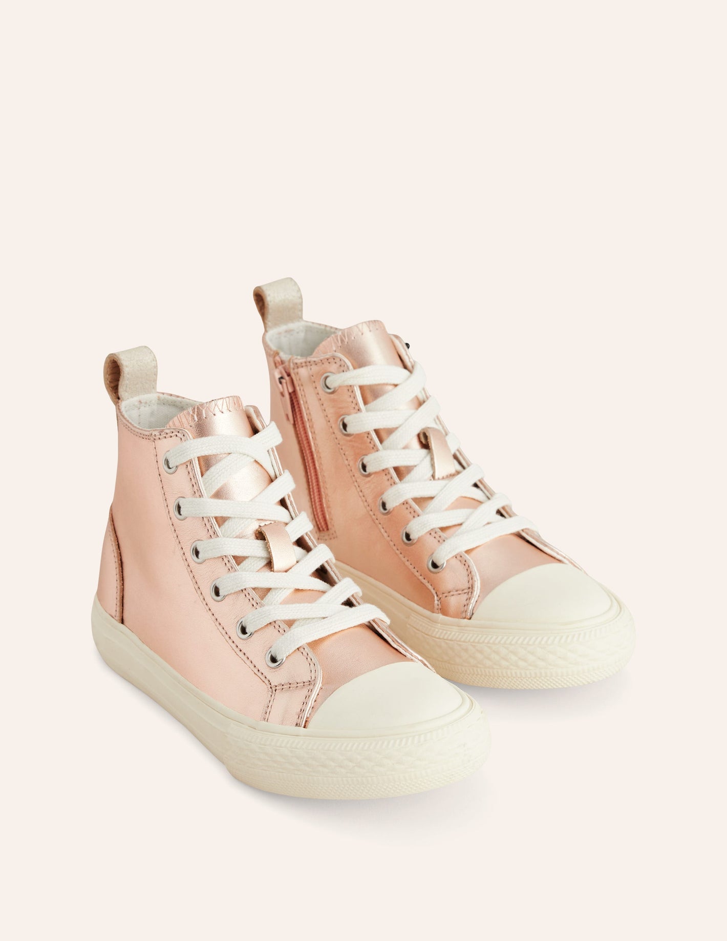 Hohe Sneaker in Metallic-Optik-Kupfer Spiegelmetallic