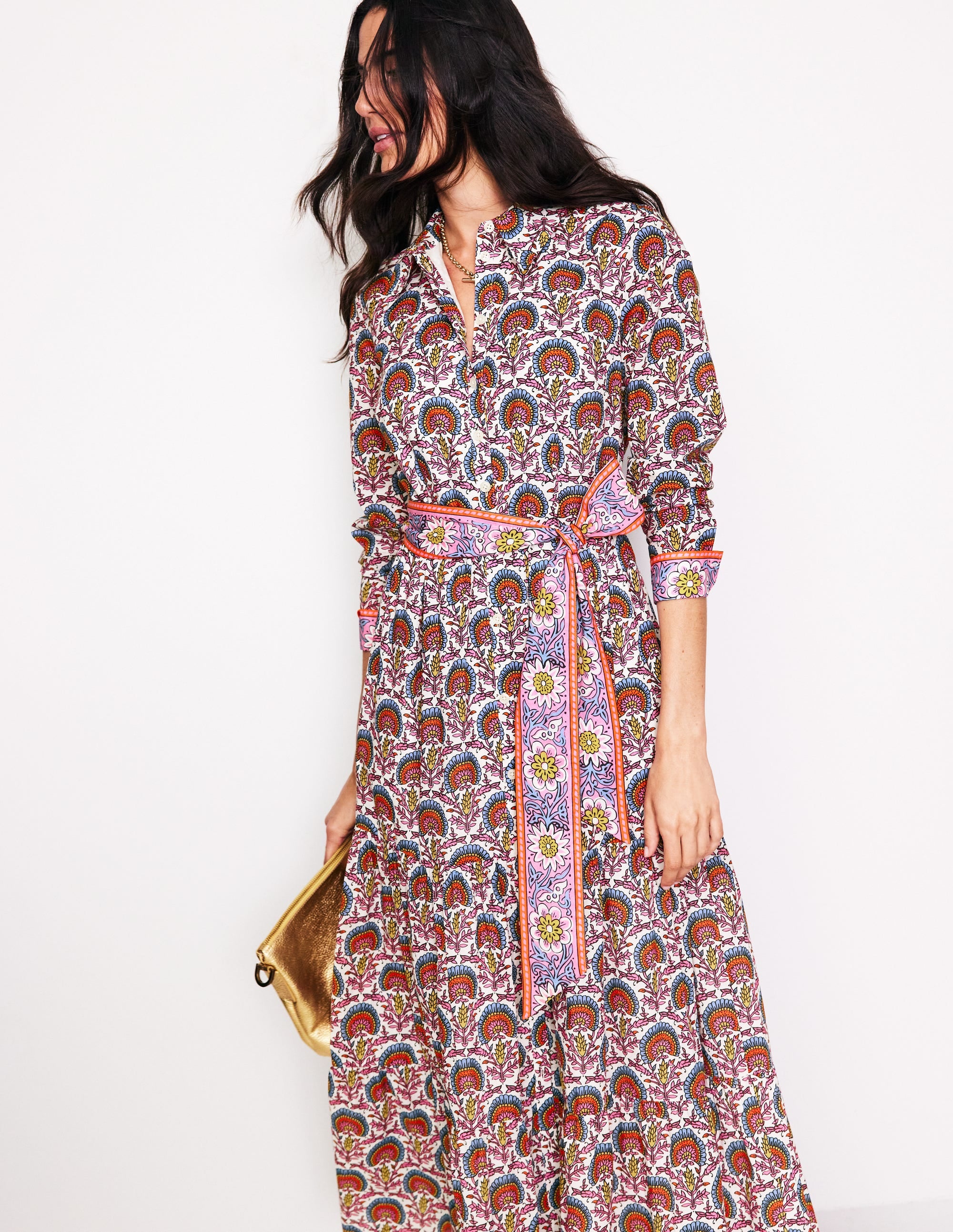 Flo Midi-Hemdblusenkleid aus Baumwolle-Passionsblume - Image 1