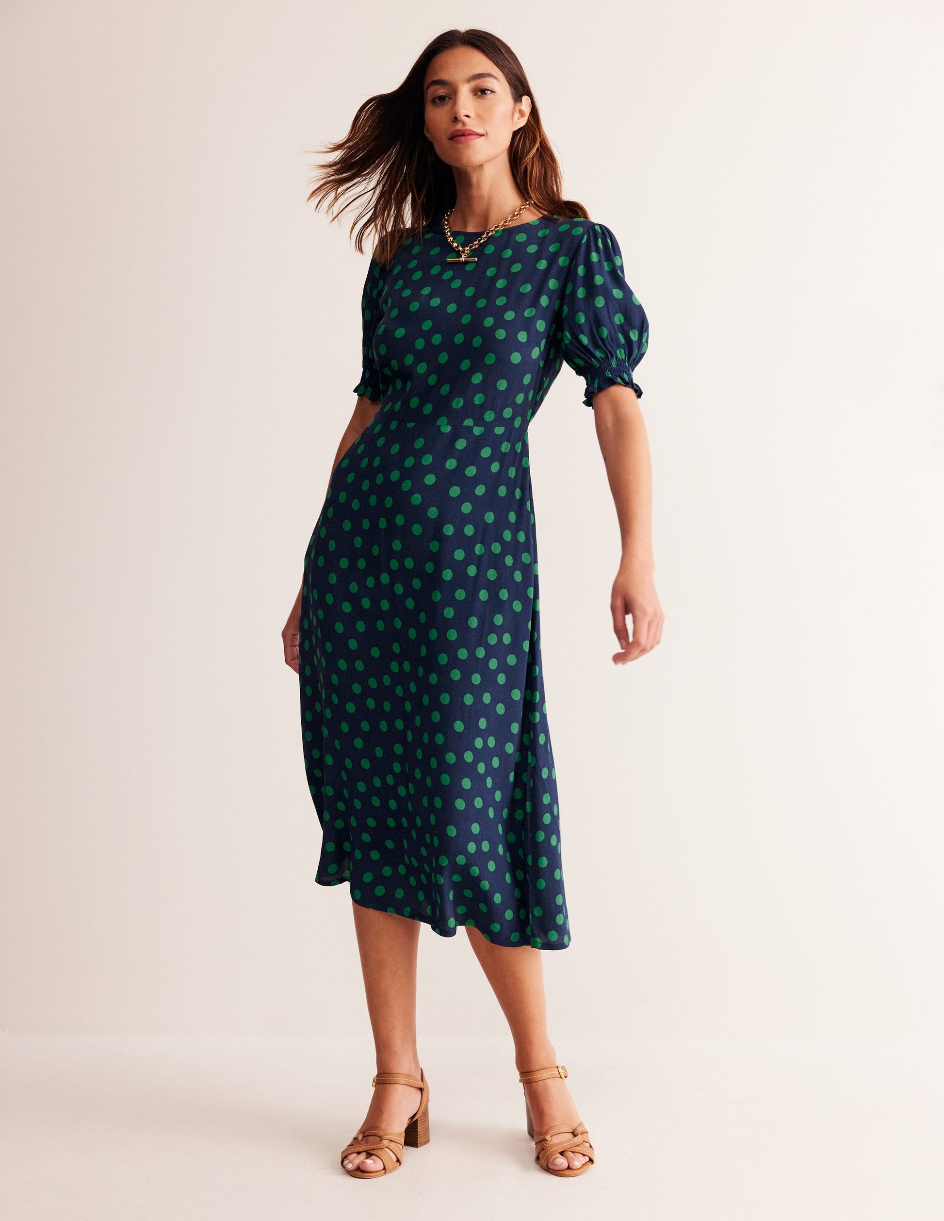 Corinne Midi-Teekleid-Bluebell Poppy Ditsy-2