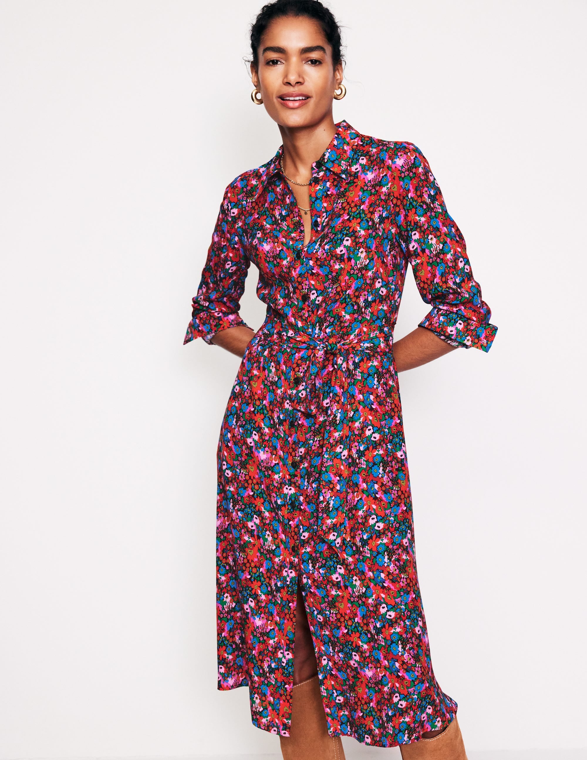 Kate Midi-Hemdblusenkleid-Bittersüß, Wiesenblume - Image 2