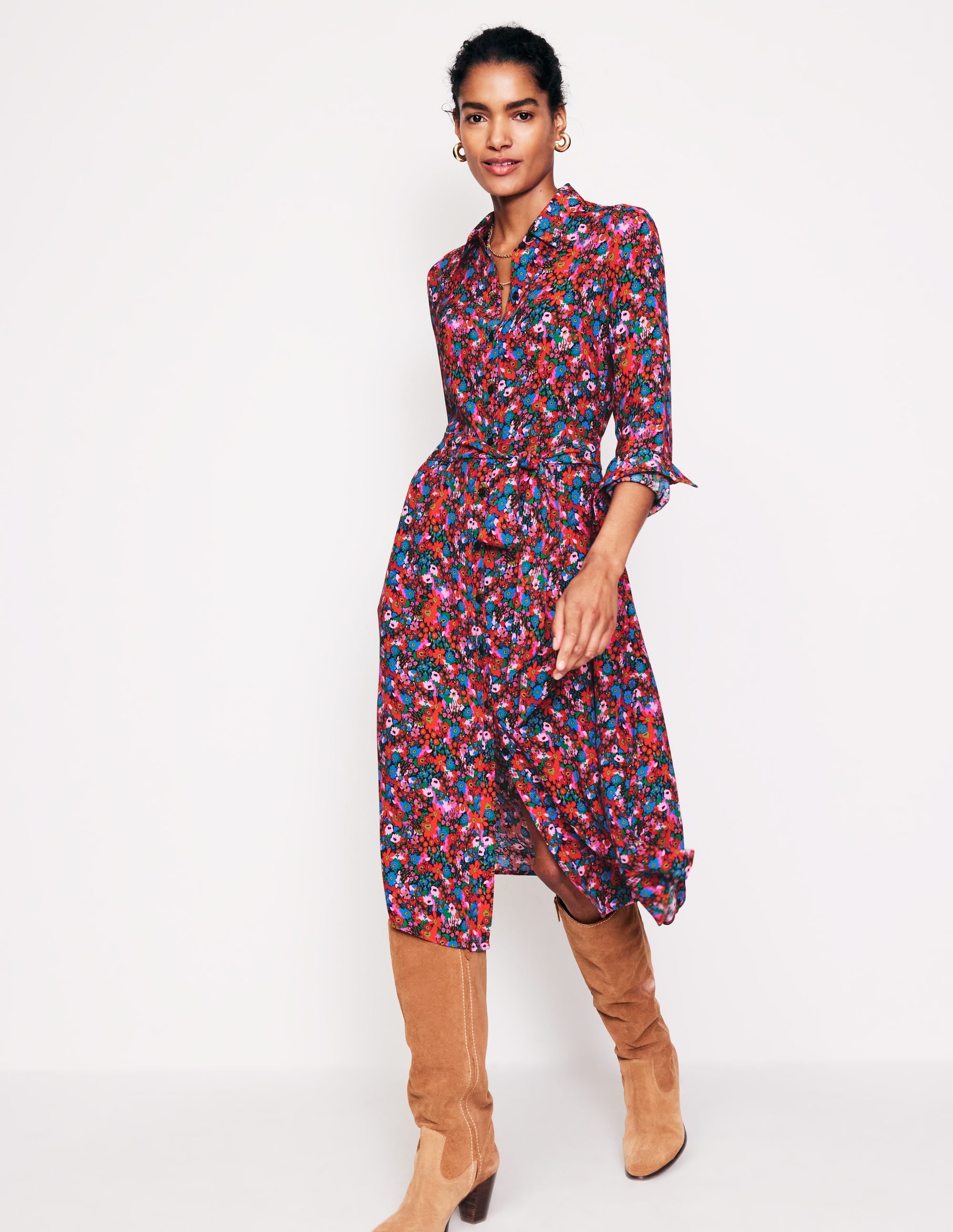 Kate Midi-Hemdblusenkleid-Bittersüß, Wiesenblume - Image 4