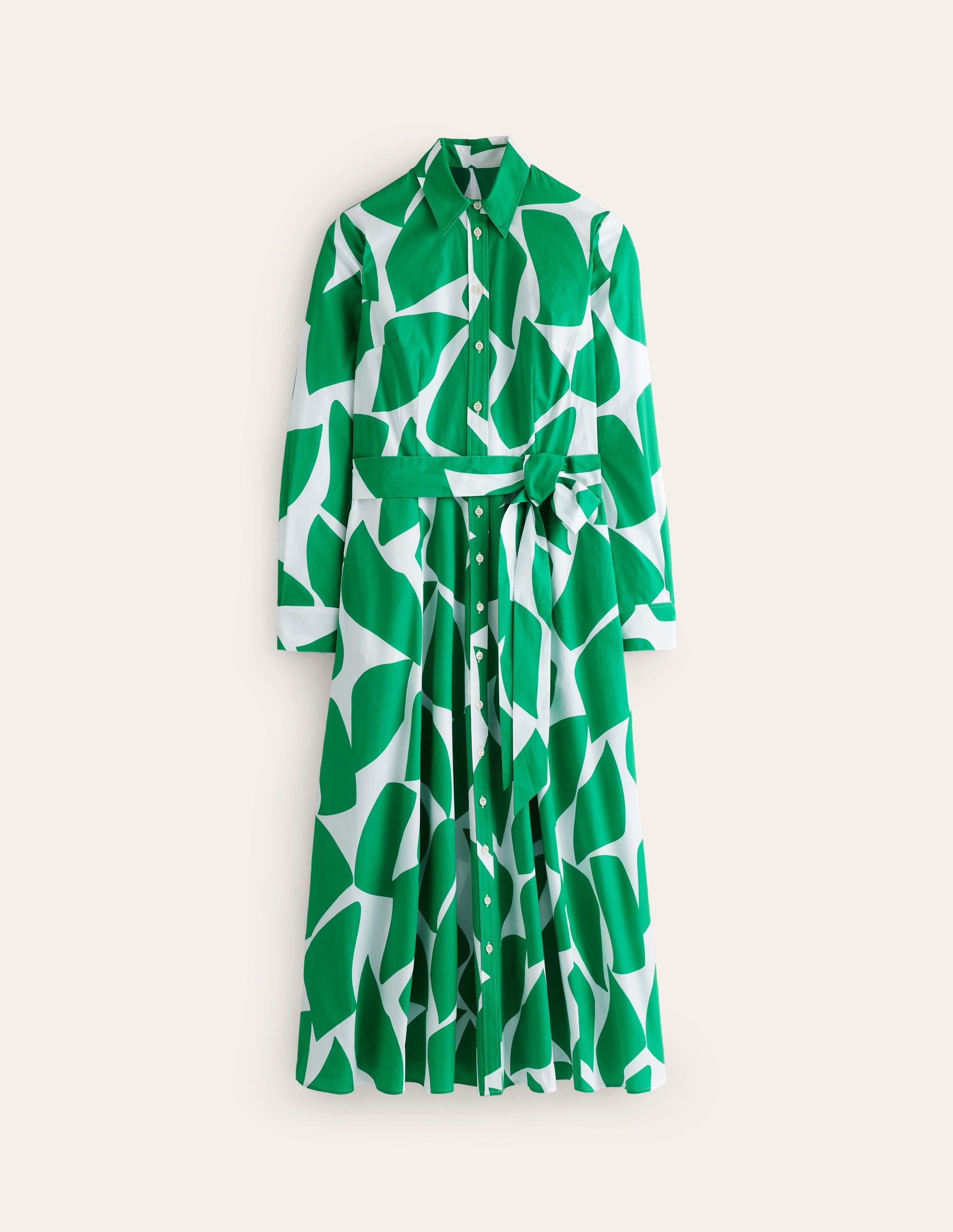 Robe-chemise midi Amy en coton-Vert tambourin, motif Terazzo - Image 6