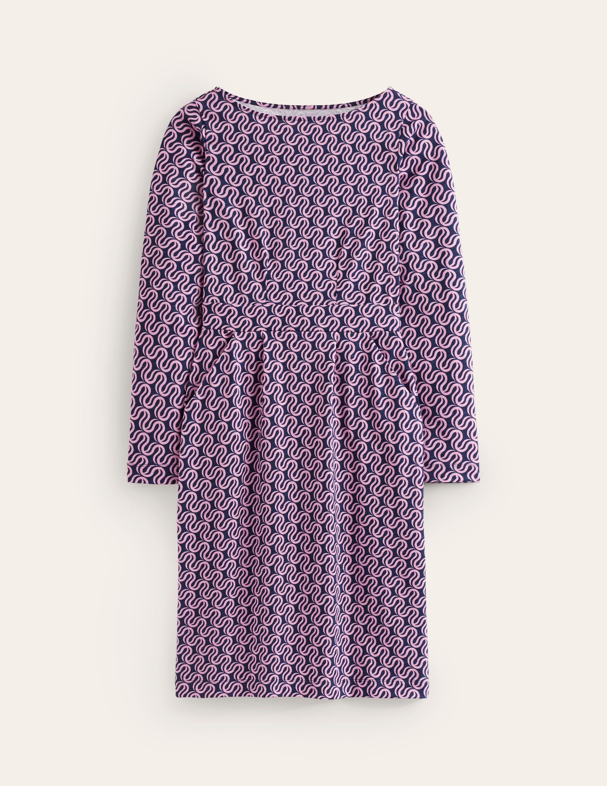 Florrie Langärmeliges Kleid-Zartes Lavendel, Wellenband - Image 5
