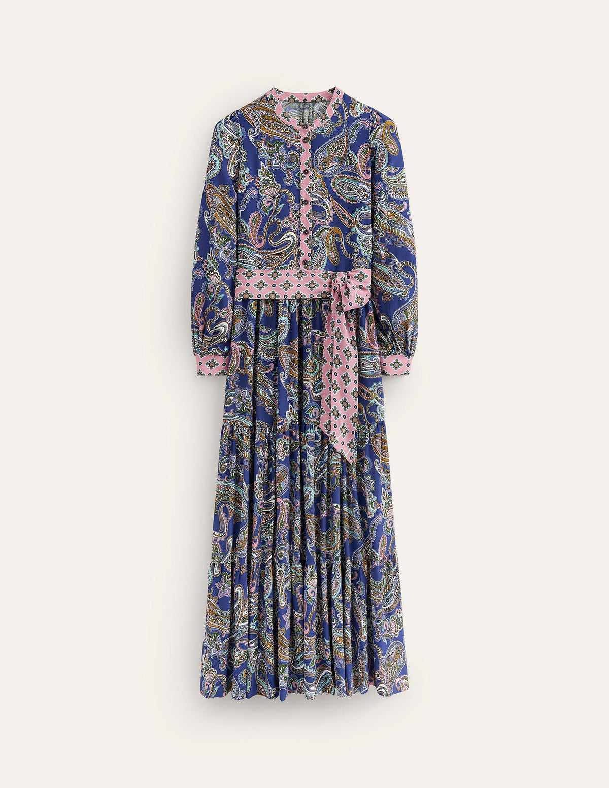 Alba Maxikleid aus Viskose-Mazarinblau, Opulentes Paisleymuster - Image 7