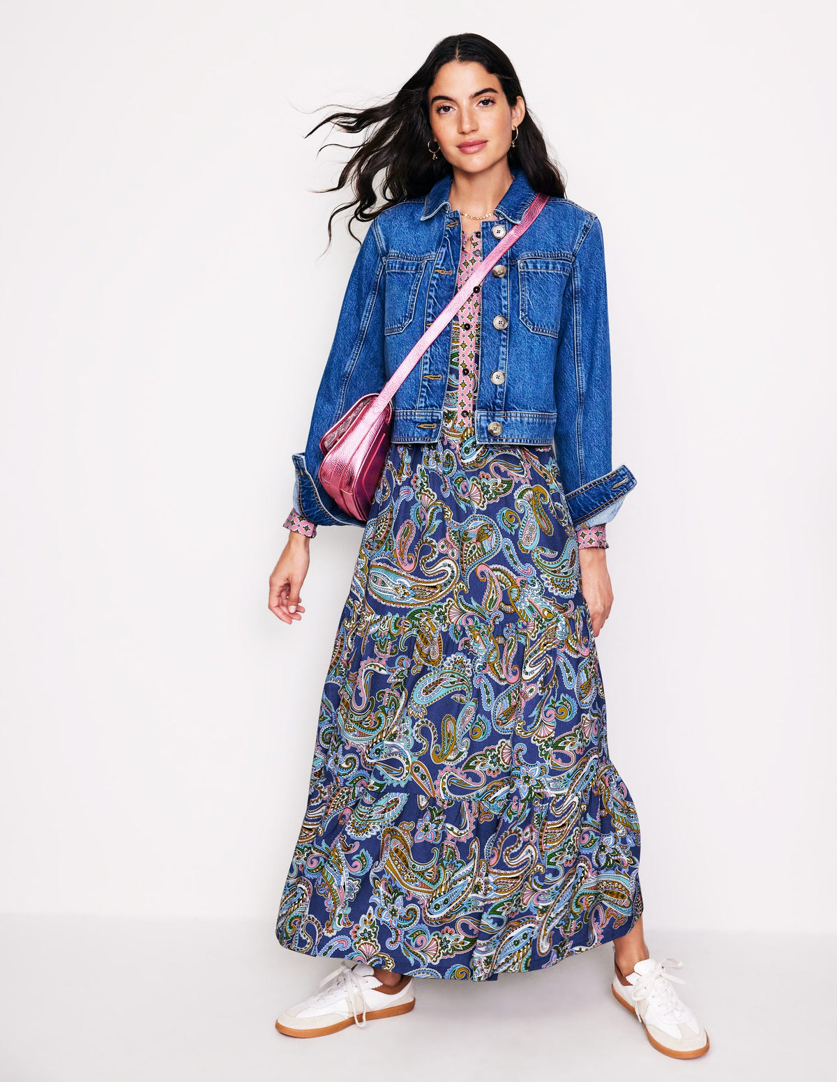 Alba Maxikleid aus Viskose-Mazarinblau, Opulentes Paisleymuster - Image 6