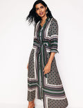 Robe-chemise à imprimé foulard-Éden, motif Geo Mosaic