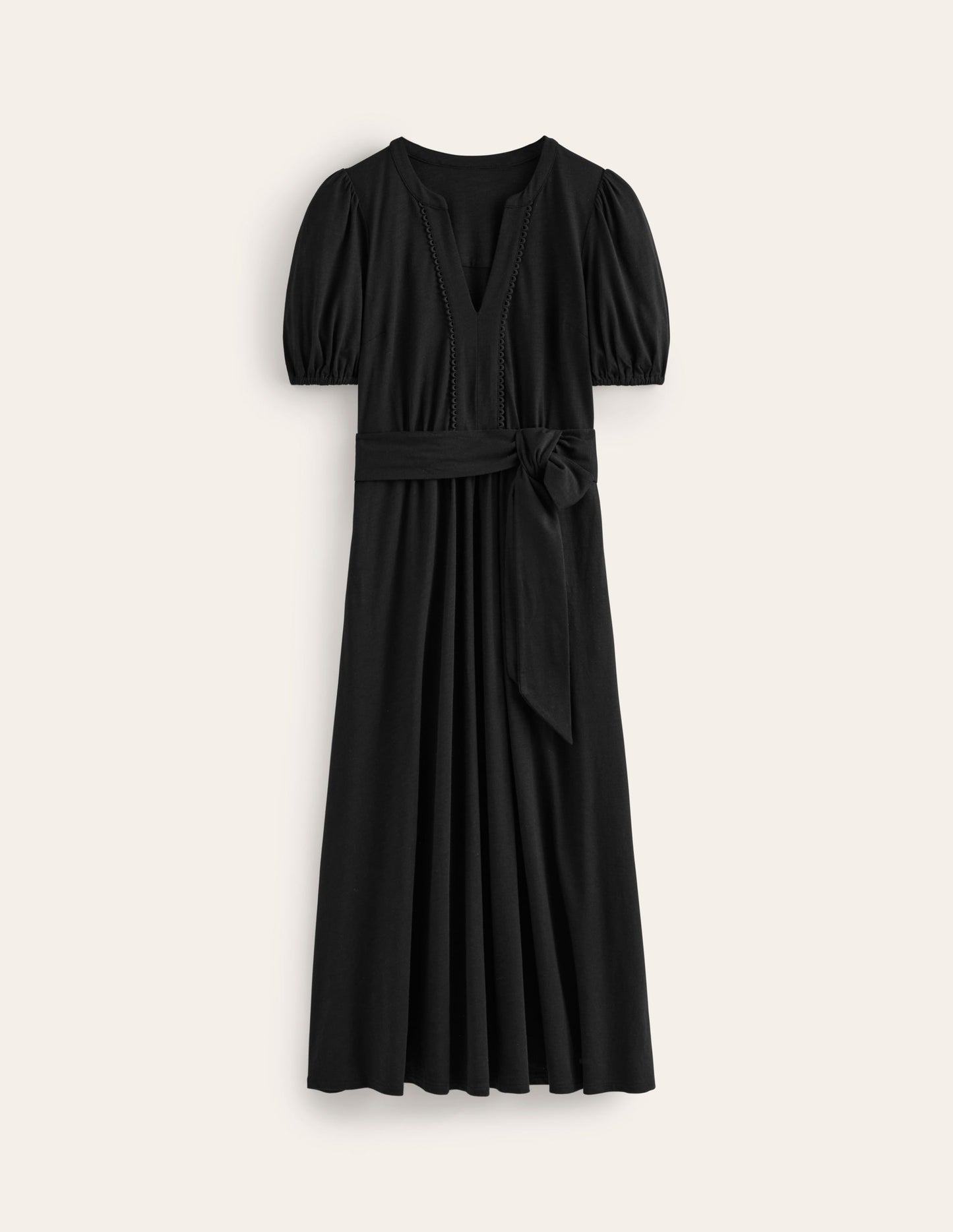 Robe midi Sofia en jersey-Noir