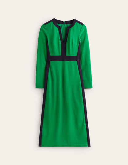 Catherine Ponte Midi Dress-Rich Emerald