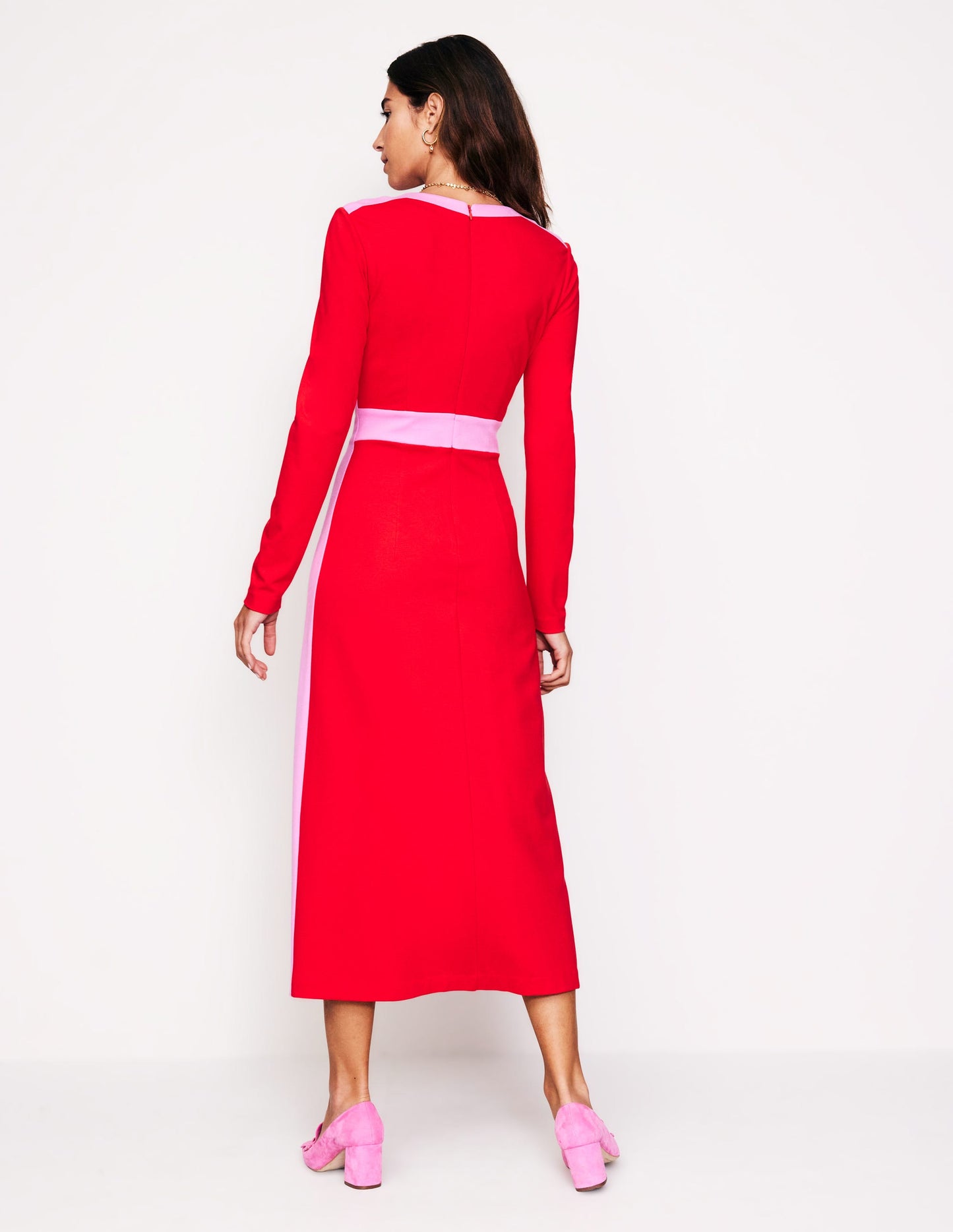 Catherine Ponte Midi Dress-Rouge