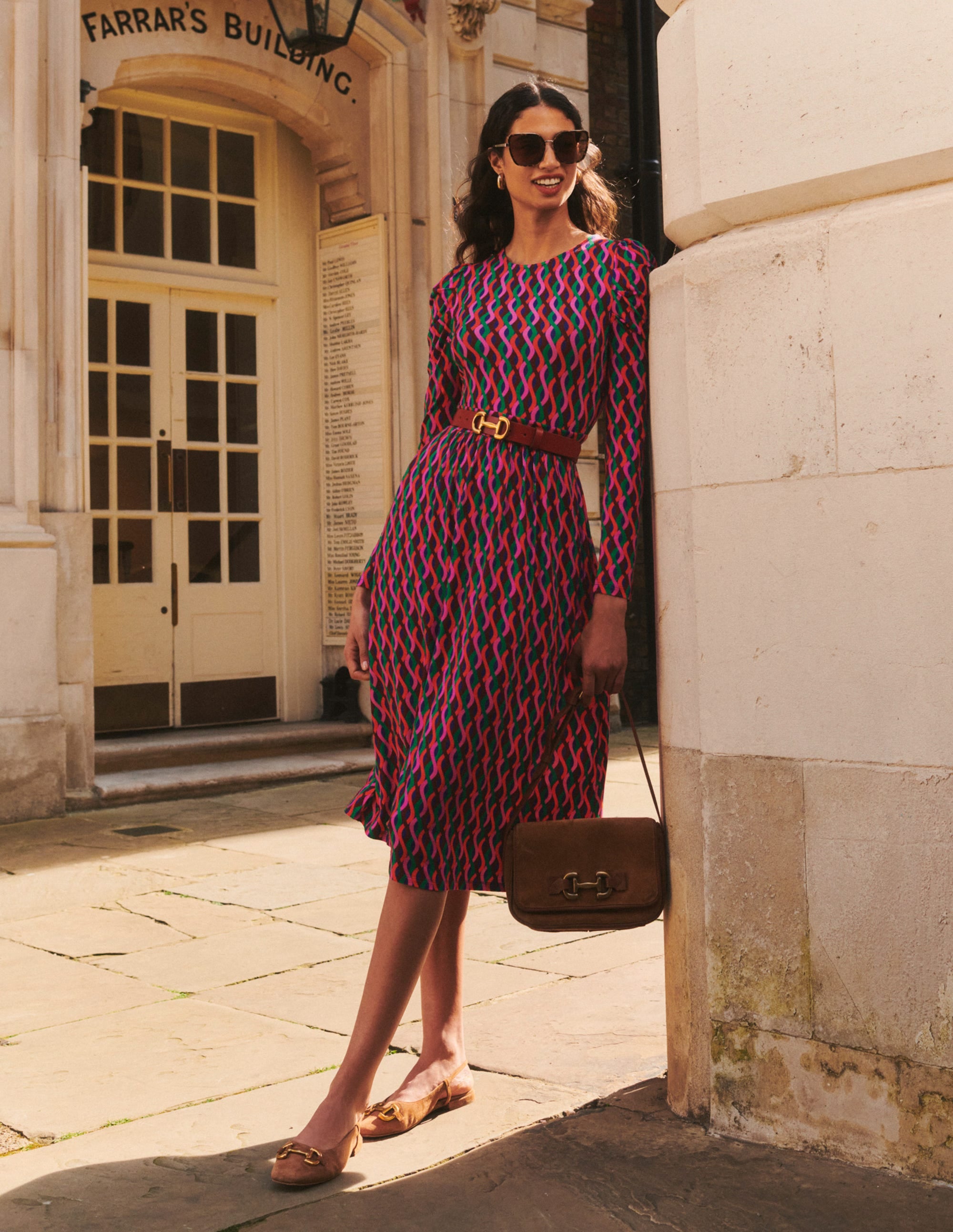 Robe à manches blousantes-Rose, motif Trellis Wave - Image 5