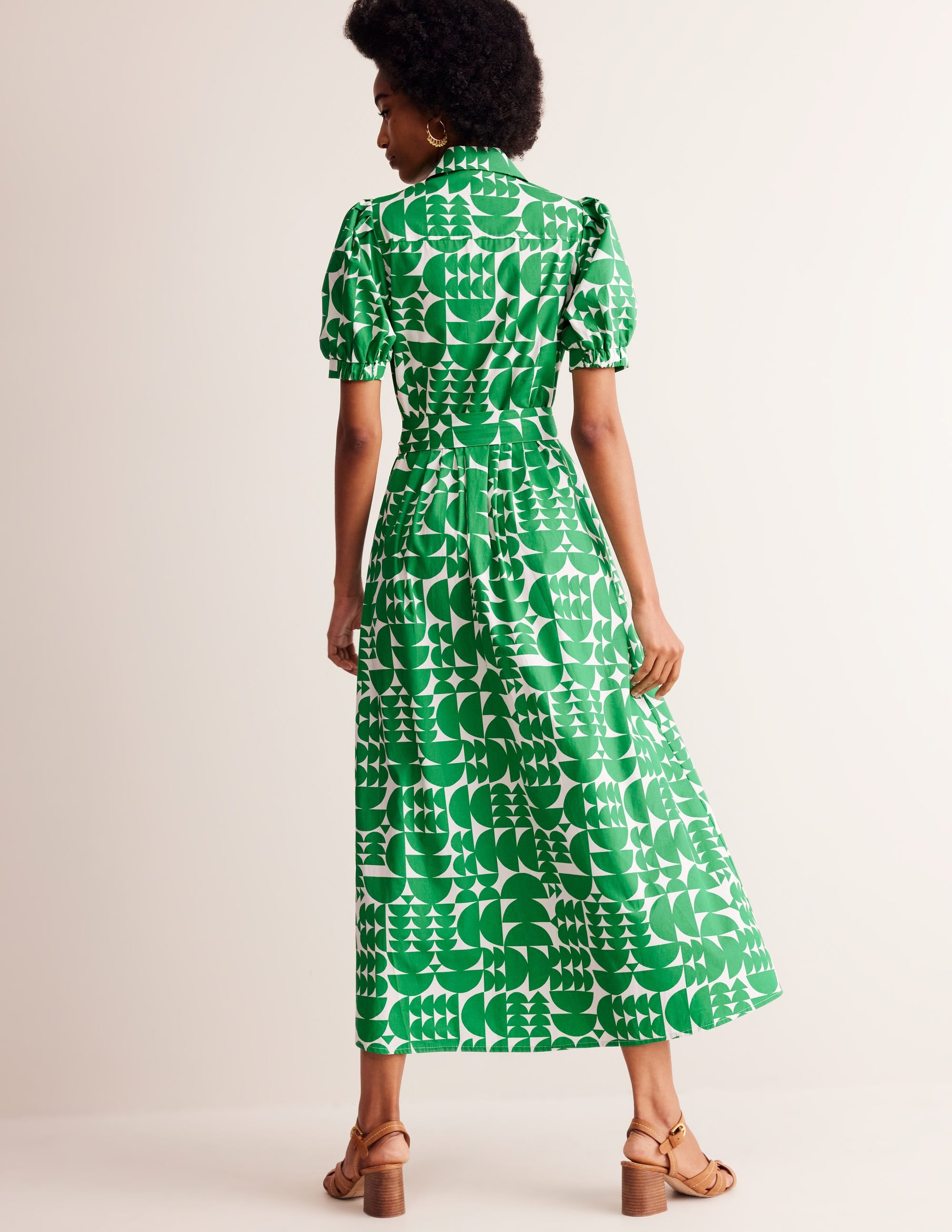 Robe-chemise longue Alexa-Vert, motif Geometric Pop - Image 3