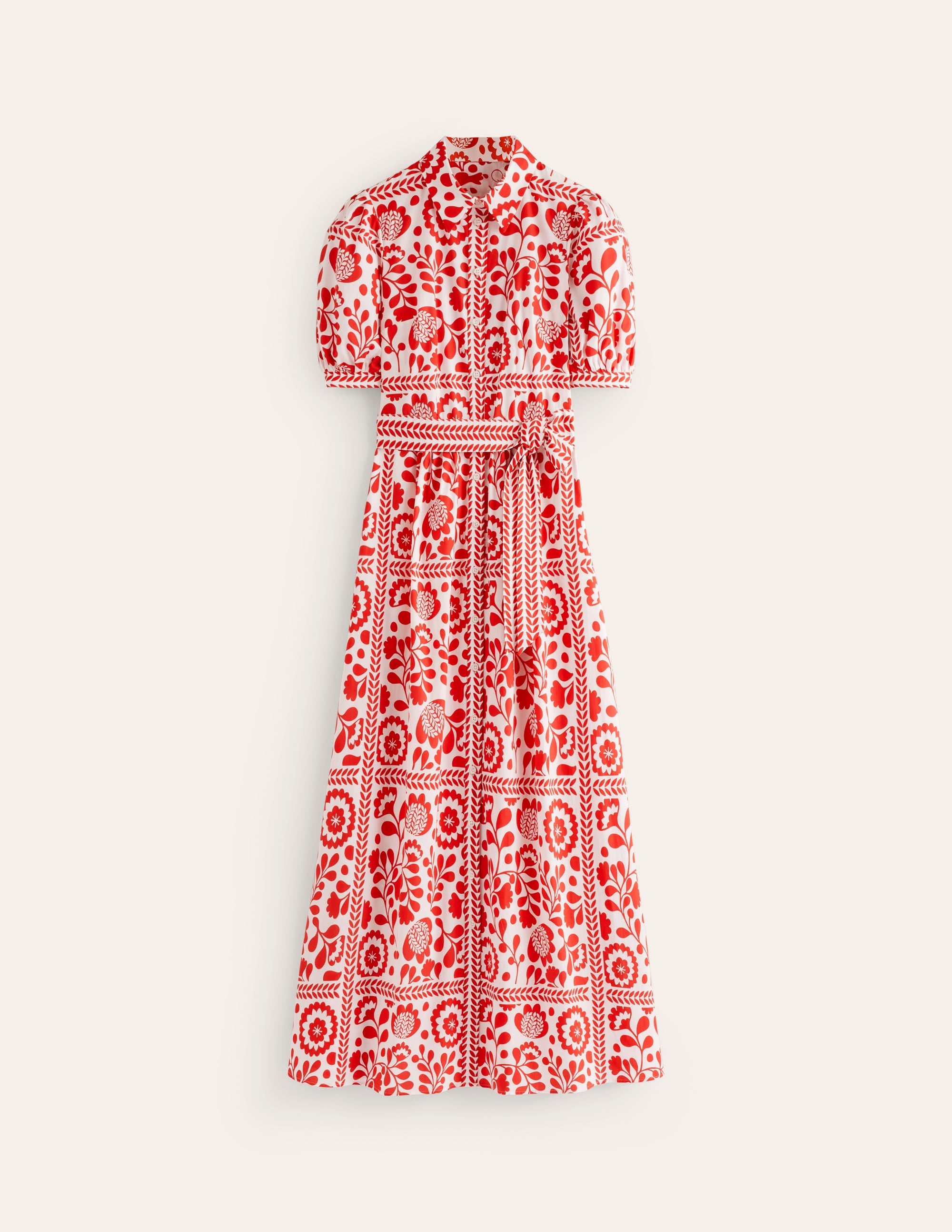 Alexa Maxi-Hemdblusenkleid-Rouge-Rot, Weinrebenkachel - Image 6