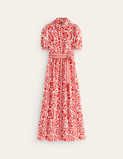 Alexa Maxi-Hemdblusenkleid-Rouge-Rot, Weinrebenkachel-6