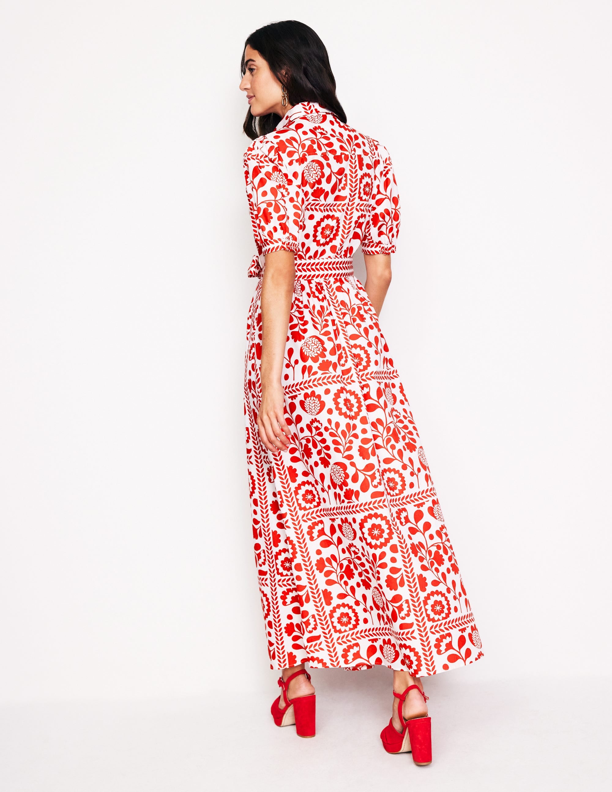 Alexa Maxi-Hemdblusenkleid-Rouge-Rot, Weinrebenkachel - Image 4