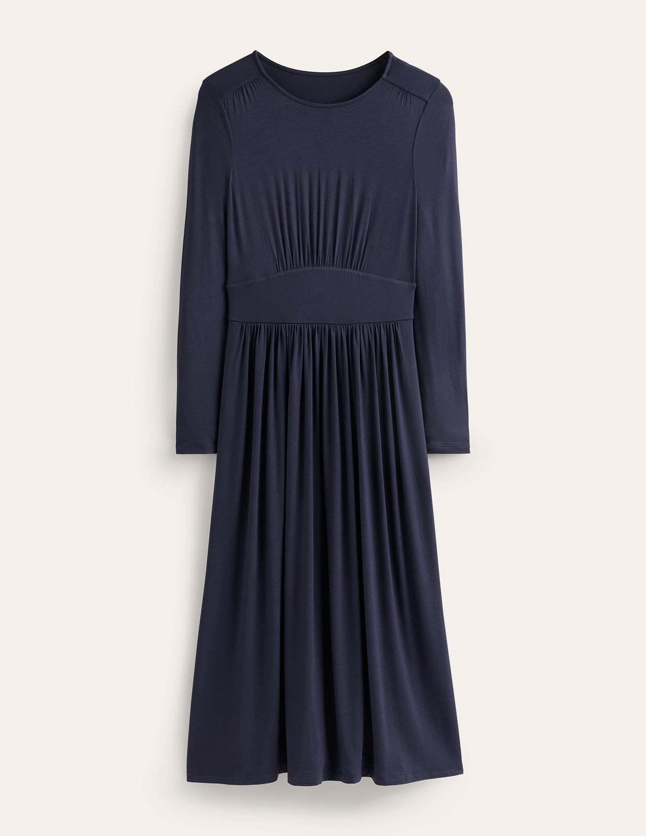 Robe Thea manches longues en jersey-Bleu Marine, Petits Pois - Image 5