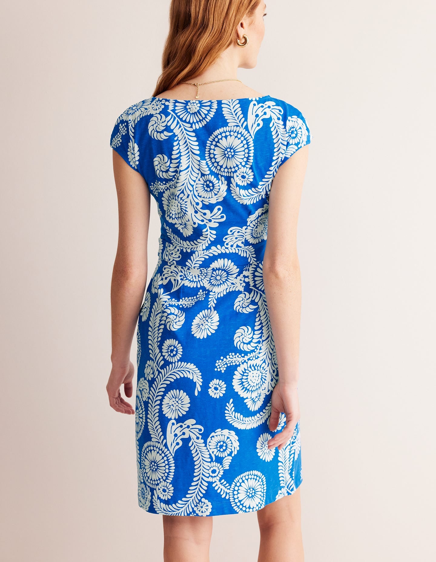 Florrie Jersey Dress-Indigo Bunting, Abstract Charm