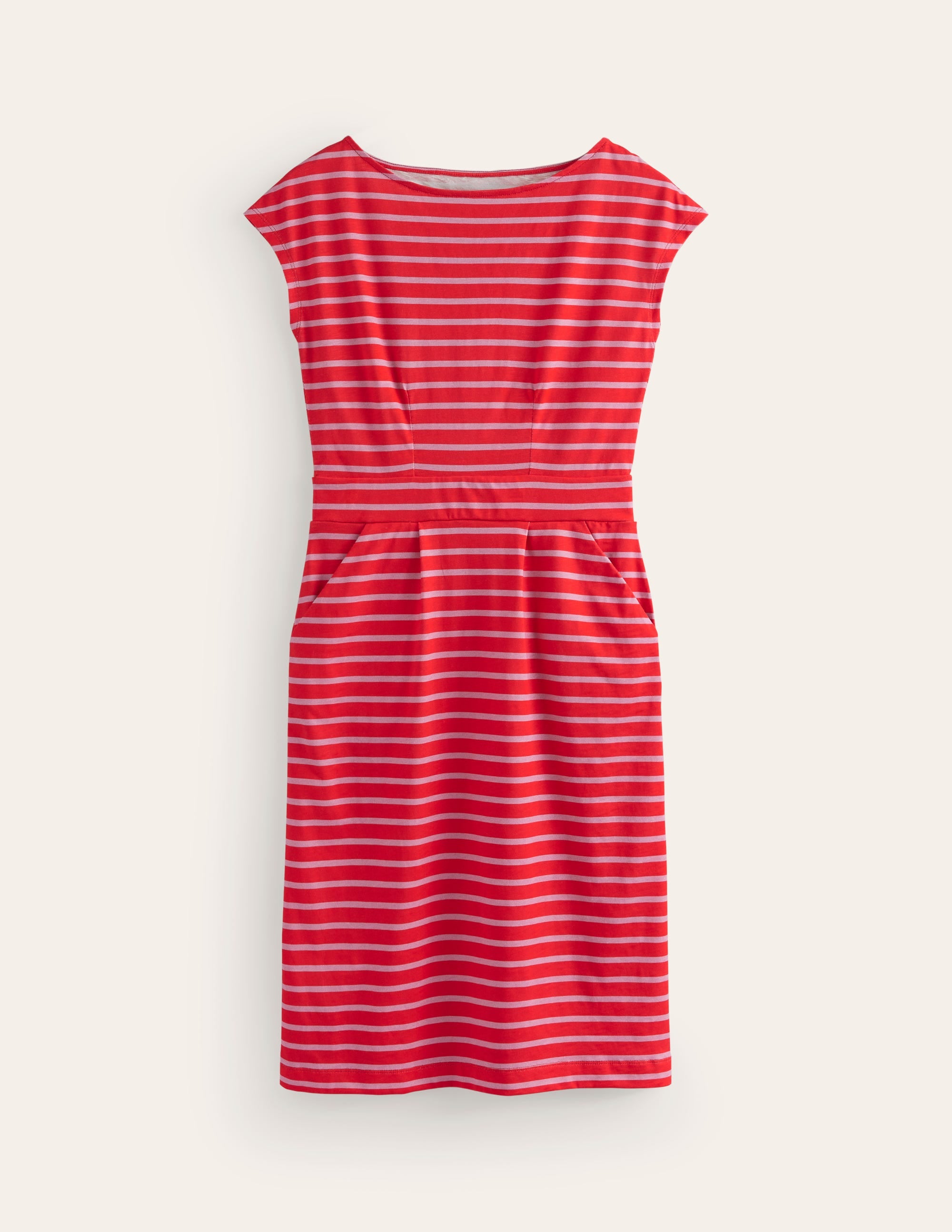 Florrie Jerseykleid-Rouge-Rot, Flieder gestreift - Image 5