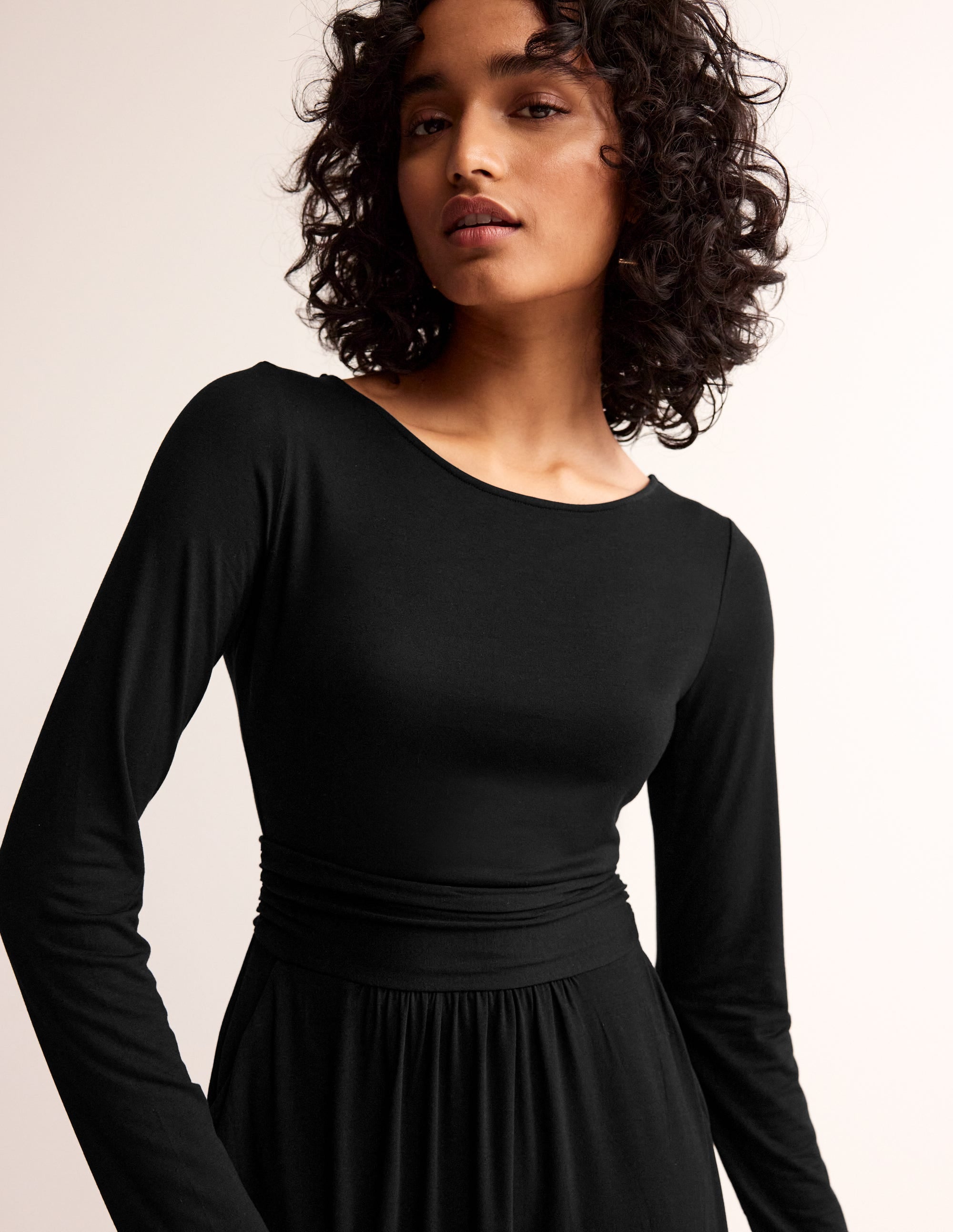 Robe Amelie à manches longues-Noir - Image 2