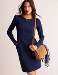 Robe Ellen en ottoman-Bleu du soir
