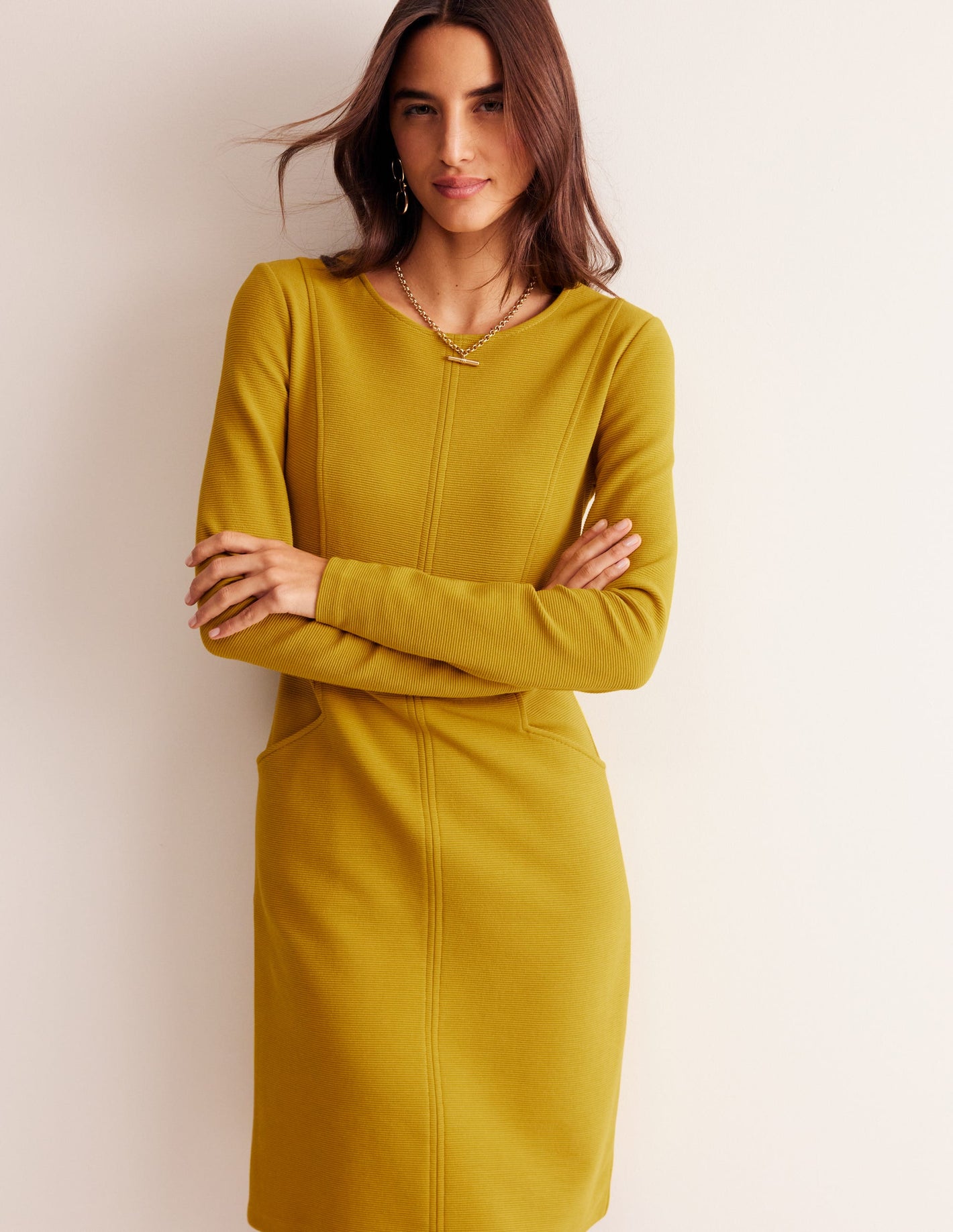 Ellen Ottoman-Kleid-Altgold