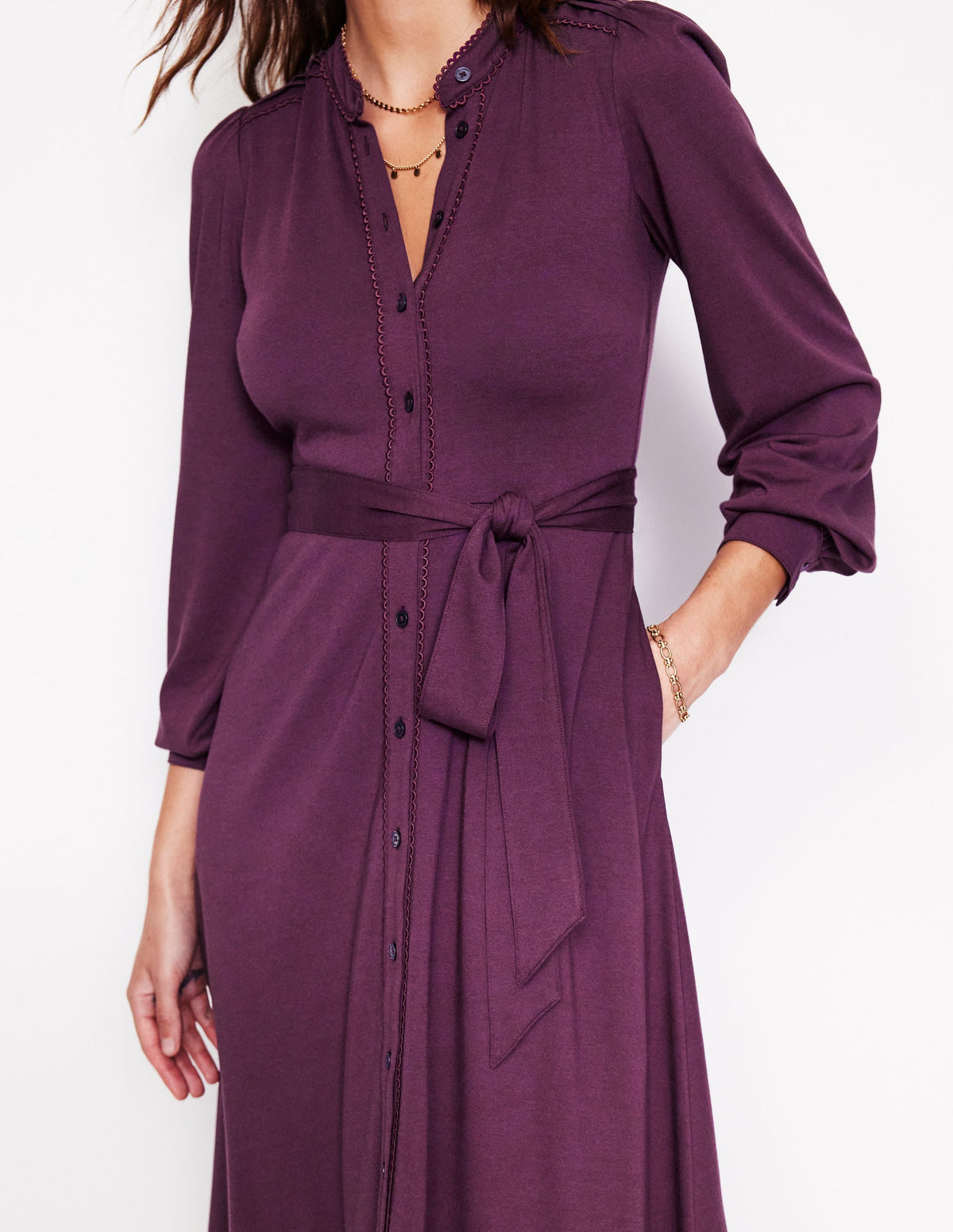 Robe-chemise Rowena en jersey-Damson - Image 2