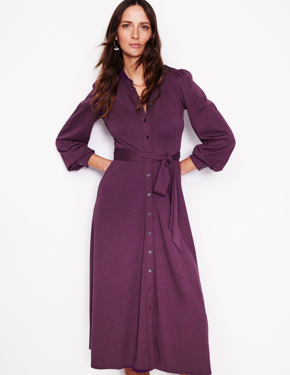 Robe-chemise Rowena en jersey-Damson - Image 4
