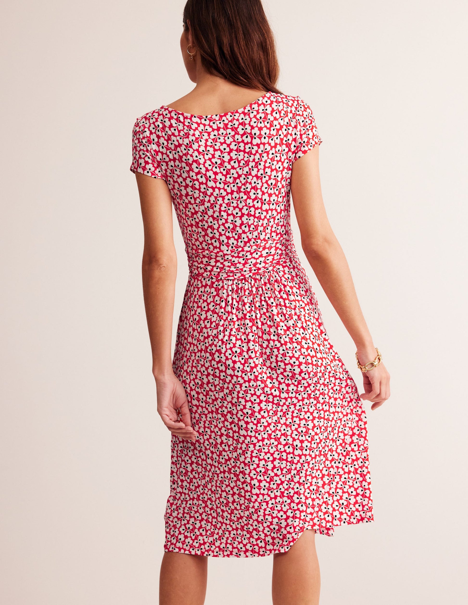 Amelie Jerseykleid-Rouge-Rot, Kleeblattwirbel-3