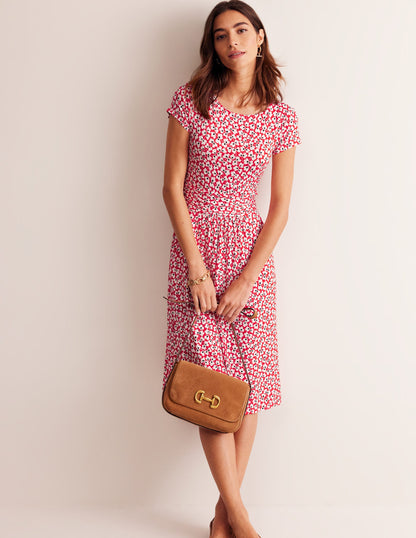 Amelie Jerseykleid-Rouge-Rot, Kleeblattwirbel-4